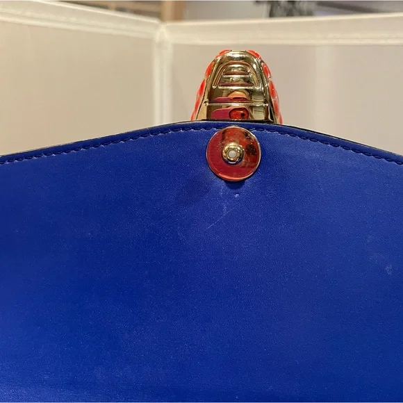 EUC Bvlgari Calfskin Leather Serpenti Forever Crossbody Blue Bag Purse Authentic - Picture 5 of 15